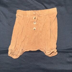 Kate Quinn Tan Kids Shorts with Button Detail